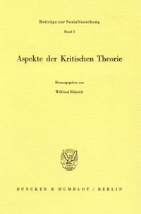 Buch Cover Aspekte der Kritischen Theorie.