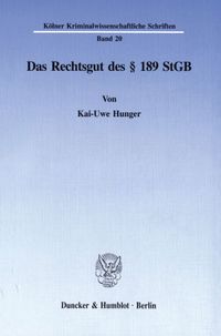 Buch Cover Das Rechtsgut des § 189 StGB.