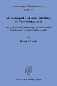 Buch Cover Akteneinsicht und Geheimhaltung im Verwaltungsrecht.