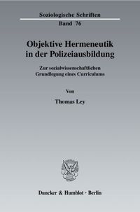 Buch Cover Objektive Hermeneutik in der Polizeiausbildung.