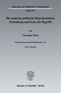 Buch Cover Die moderne politische Repräsentation: Entstehung und Krise des Begriffs.