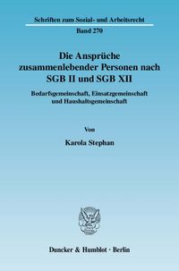 Buch Cover Die Ansprüche zusammenlebender Personen nach SGB II und SGB XII.