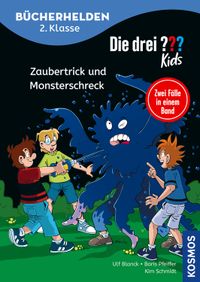 Buch Cover Die drei ??? Kids, Bücherhelden 2. Klasse, Doppelband 1, Zaubertrick und Monsterschreck