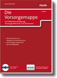 Buch Cover Die Vorsorgemappe mit Patientenverfügung, Vorsorgevollmacht und Testament
