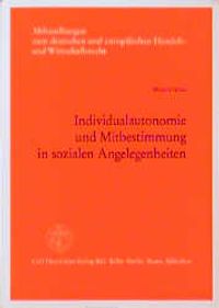 Buch Cover Individualautonomie und Mitbestimmung in sozialen Angelegenheiten