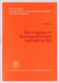 Buch Cover Sitzverlegung von Kapitalgesellschaften innerhalb der EG