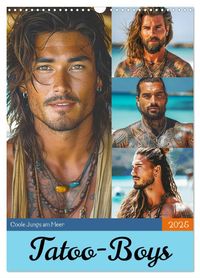 Buch Cover Tatoo-Boys. Coole Jungs am Meer (Wandkalender 2025 DIN A3 hoch), CALVENDO Monatskalender