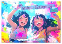 Buch Cover Anime Kalender – Charaktere im Slice-of-Life Stil (Wandkalender 2025 DIN A3 quer), CALVENDO Monatskalender