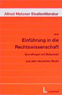 Buch Cover Einführung in die Rechtswissenschaft