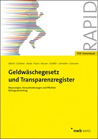 Buch Cover Geldwäschegesetz und Transparenzregister