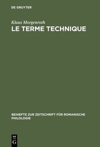 Buch Cover Le terme technique