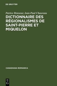 Buch Cover Dictionnaire des régionalismes de Saint-Pierre et Miquelon