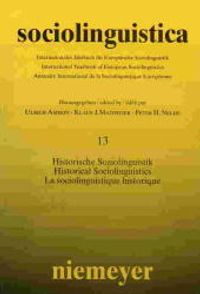 Buch Cover Sociolinguistica. Internationales Jahrbuch für Europäische Soziolinguistik... / Historische Soziolinguistik