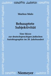 Buch Cover Behauptete Subjektivität
