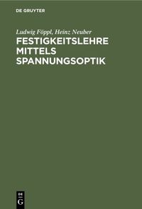 Buch Cover Festigkeitslehre mittels Spannungsoptik