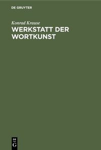 Buch Cover Werkstatt der Wortkunst