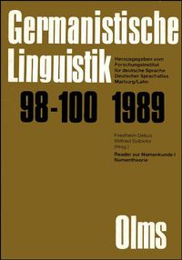 Buch Cover Germanistische Linguistik / Reader zur Namenskunde I