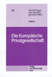 Buch Cover Die Europäische Privatgesellschaft