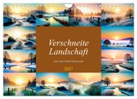 Buch Cover Verschneite Landschaft unter einer fahlen Wintersonne (Wandkalender 2027 DIN A4 quer), CALVENDO Monatskalender
