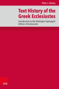 Buch Cover Text History of the Greek Ecclesiastes