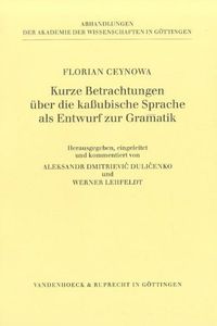 Buch Cover Kurze Betrachtungen über die kaßubische Sprache, als Entwurf zur Gramatik