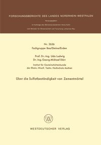 Buch Cover Über die Sulfatbeständigkeit von Zementmörtel