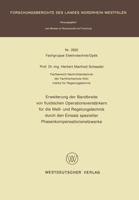 Buch Cover Erweiterung der Bandbreite von fluidischen Operationsverstärkern für die Meß- und Regelungstechnik durch den Einsatz spezieller Phasenkompensationsnetzwerke