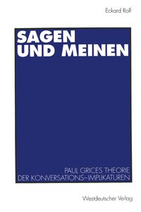 Buch Cover Sagen und Meinen