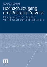 Buch Cover Hochschulzugang und Bologna-Prozess