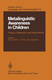 Buch Cover Metalinguistic Awareness in Children