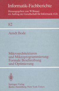 Buch Cover Mikroarchitekturen und Mikroprogrammierung: Formale Beschreibung und Optimierung