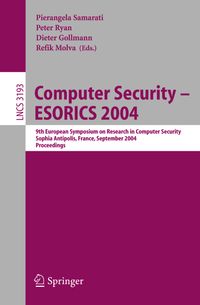 Buch Cover Computer Security - ESORICS 2004