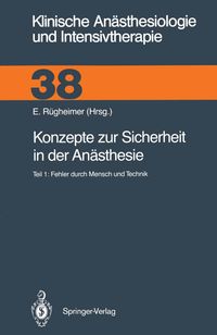 Buch Cover Konzepte zur Sicherheit in der Anästhesie