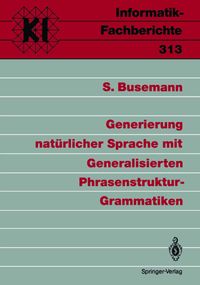 Buch Cover Generierung natürlicher Sprache mit Generalisierten Phrasenstruktur-Grammatiken