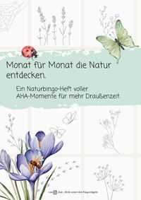 Buch Cover Monat für Monat die Natur entdecken. Ein Naturbingo-Heft voller AHA-Momente für mehr Draußenzeit.