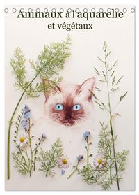 Buch Cover Animaux à l'aquarelle et végétaux (Calendrier de bureau 2027 DIN A5 horizontal), CALVENDO calendrier mensuel