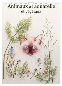 Buch Cover Animaux à l'aquarelle et végétaux (Calendrier mural 2027 DIN A4 horizontal), CALVENDO calendrier mensuel