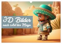 Buch Cover 3D Bilder nach Art der Maya (Wandkalender 2027 DIN A3 quer), CALVENDO Monatskalender