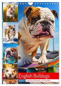 Buch Cover English Bulldogs. Fröhliche Dickköpfe mit Charakter (Wandkalender 2027 DIN A4 hoch), CALVENDO Monatskalender