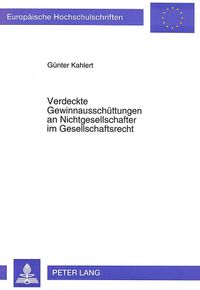 Buch Cover Verdeckte Gewinnausschüttungen an Nichtgesellschafter im Gesellschaftsrecht
