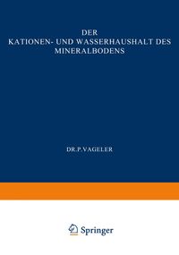 Buch Cover Der Kationen- und Wasserhaushalt des Mineralbodens