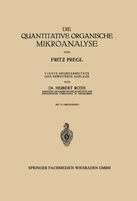 Buch Cover Die quantitative organische Mikroanalyse