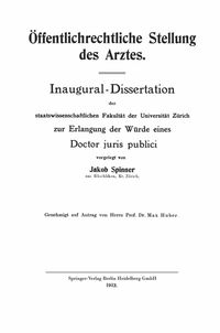 Buch Cover Öffentlichrechtliche Stellung des Arztes