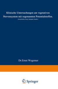 Buch Cover Klinische Untersuchungen am vegetativen Nervensystem mit sogenannten Potentialstoffen
