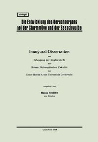 Buch Cover Die Entwicklung des Geruchsorgans bei der Sturmmöve und der Seeschwalbe