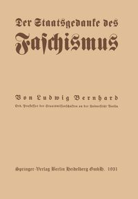 Buch Cover Der Staatsgedanke des Faschismus