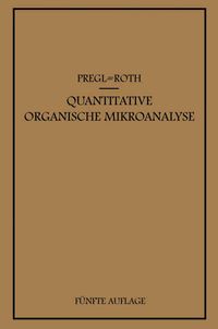 Buch Cover Quantitative Organische Mikroanalyse