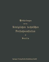 Buch Cover Mittheilungen aus den Königlichen technischen Versuchsanstalten zu Berlin