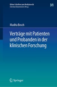 Buch Cover Verträge mit Patienten und Probanden in der klinischen Forschung