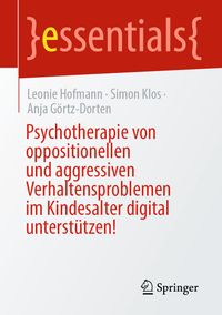 Buch Cover Psychotherapie von aggressiven und oppositionellen Verhaltensproblemen im Kindesalter digital unterstützen